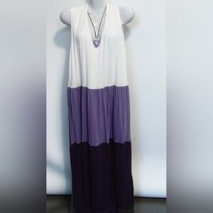 💜BloomChic Purple Colorblock Maxi Dress